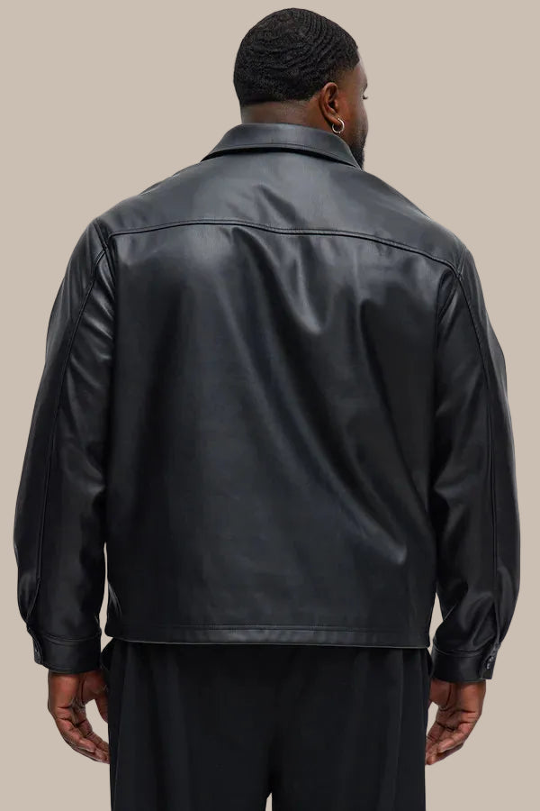 Relaxed Faux Leather Chore Jacket