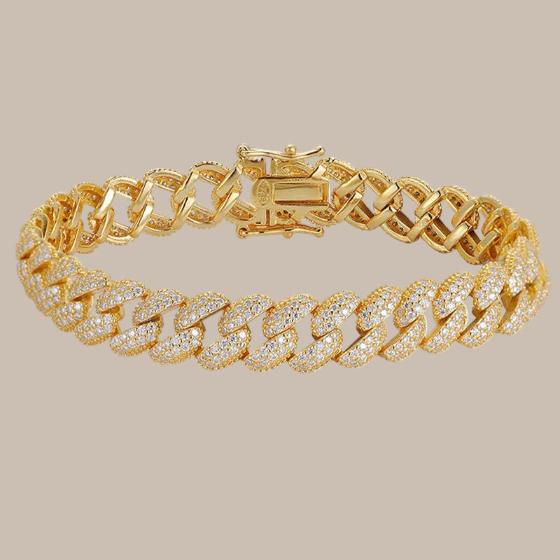 9mm GRA Moissanite Cuban Link Bracelet