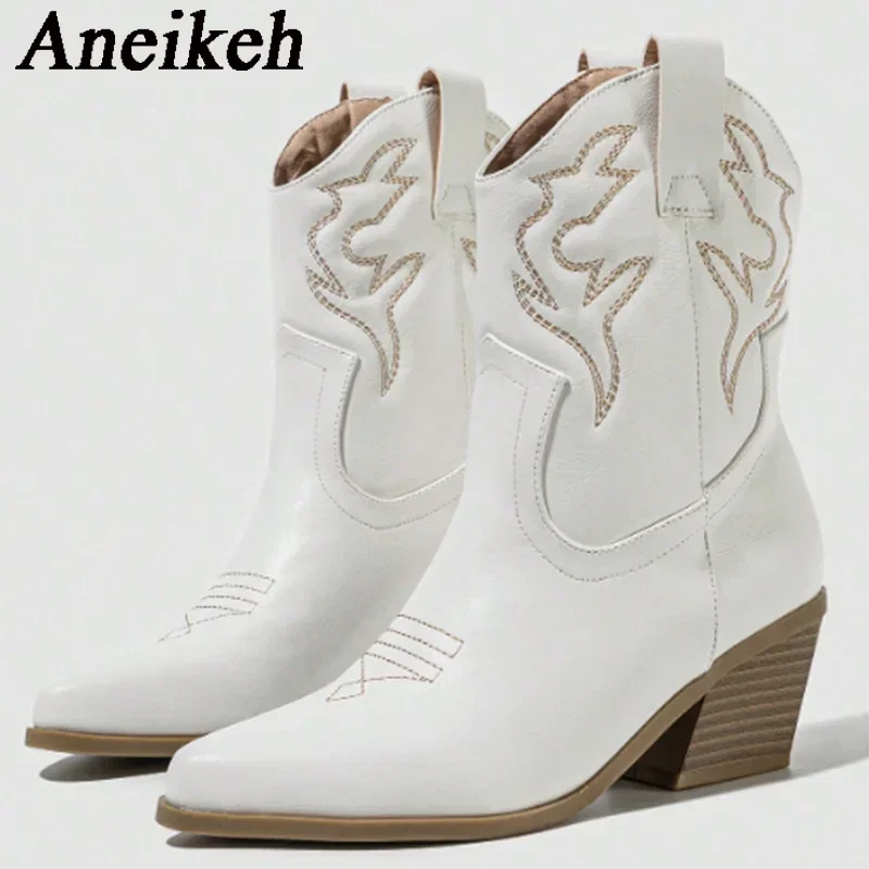 Embroidered Ankle Boots