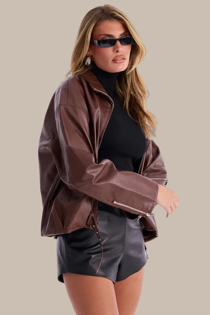 Faux Leather Moto Jacket