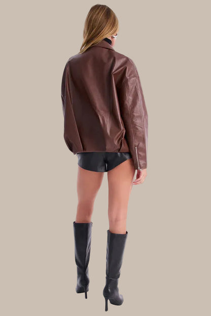 Faux Leather Moto Jacket