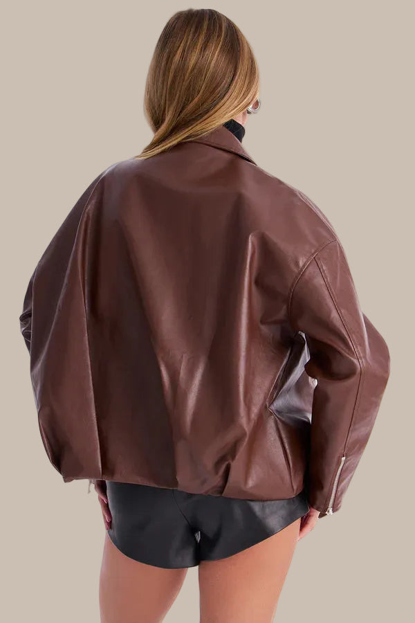 Faux Leather Moto Jacket