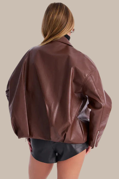 Faux Leather Moto Jacket