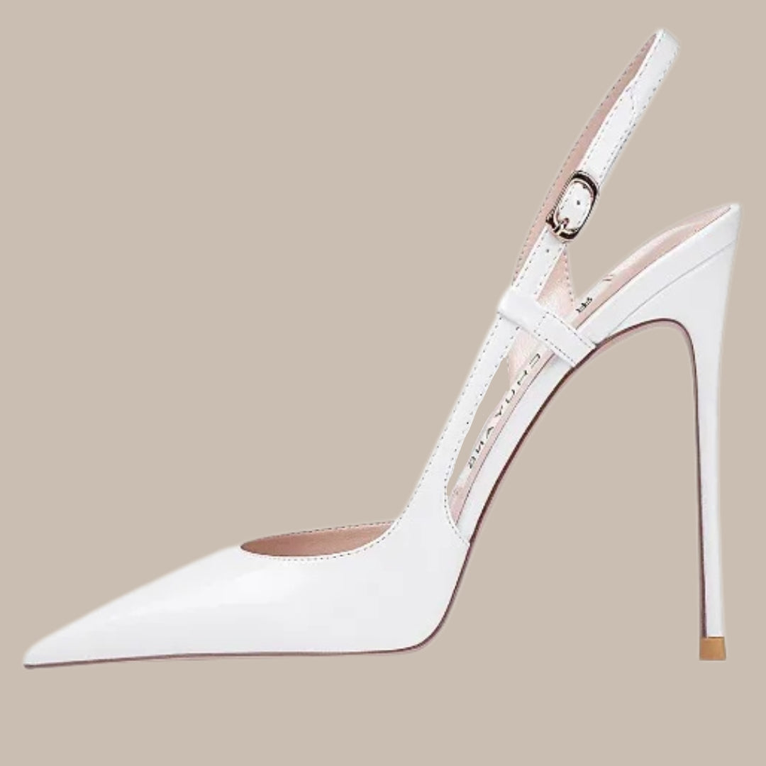 White Patent High Heels