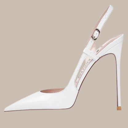 White Patent High Heels