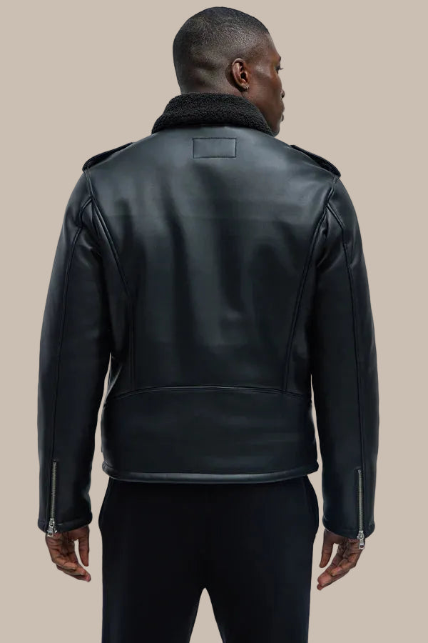Head Faux Leather Jacket