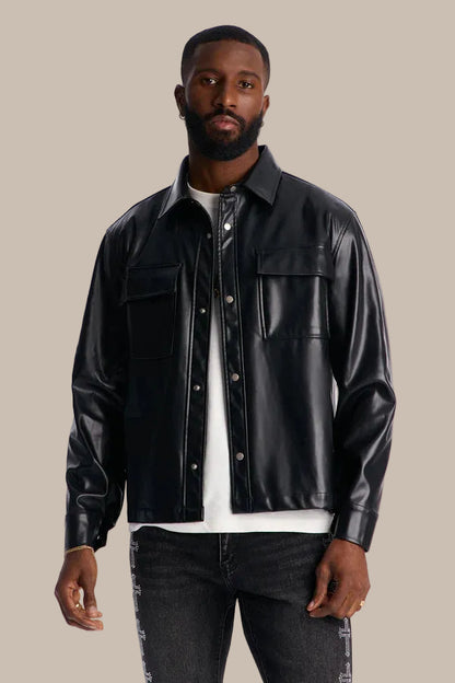 Luxury Living Faux Leather Overshirt