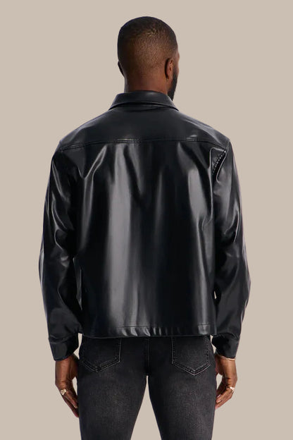 Luxury Living Faux Leather Overshirt