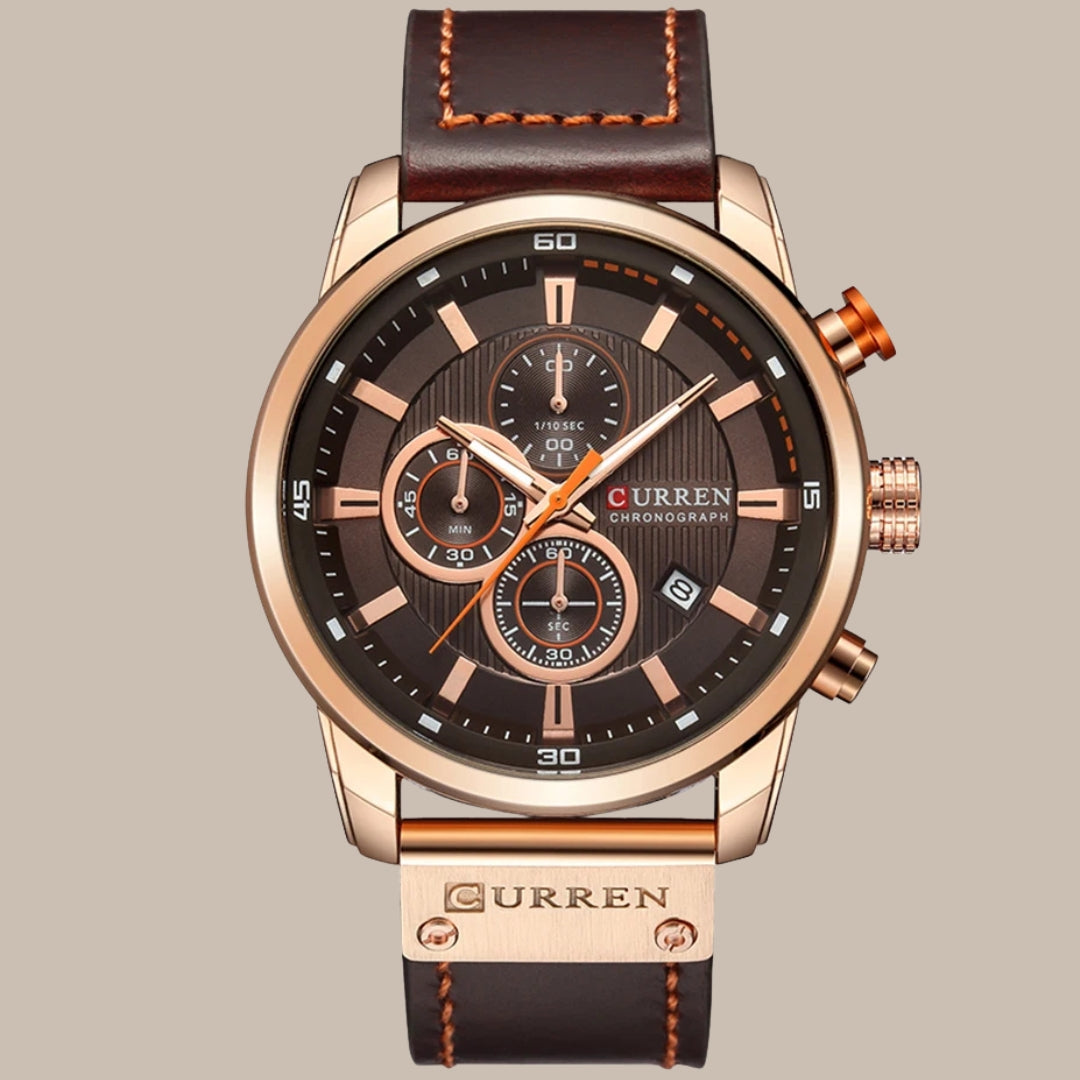 Men’s Leather Quartz Watch