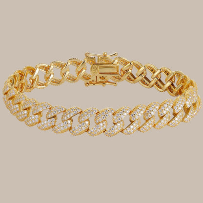 9mm GRA Moissanite Cuban Link Bracelet