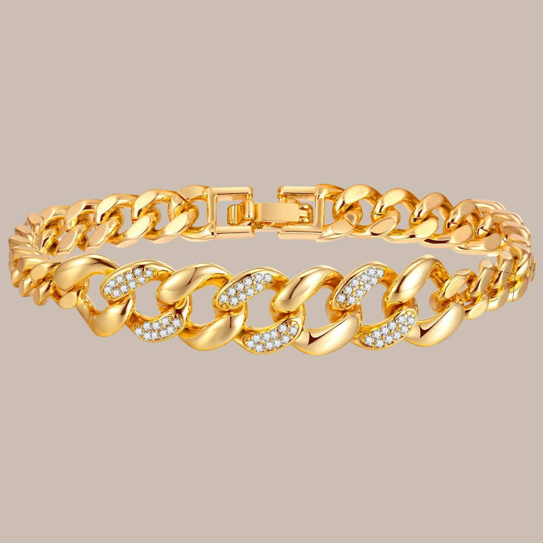 CZ Love Charm Chain Bracelet