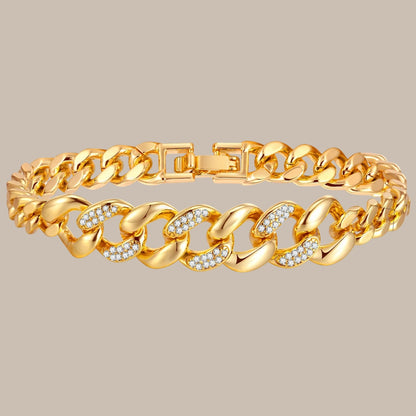 CZ Love Charm Chain Bracelet