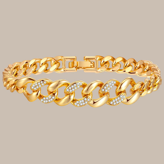 CZ Love Charm Chain Bracelet