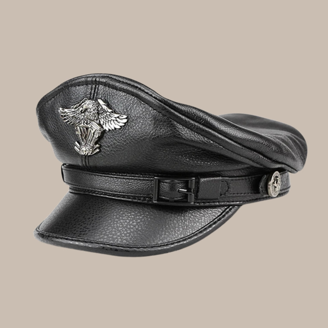 Retro Military Leather Cap