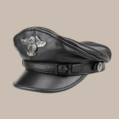 Retro Military Leather Cap