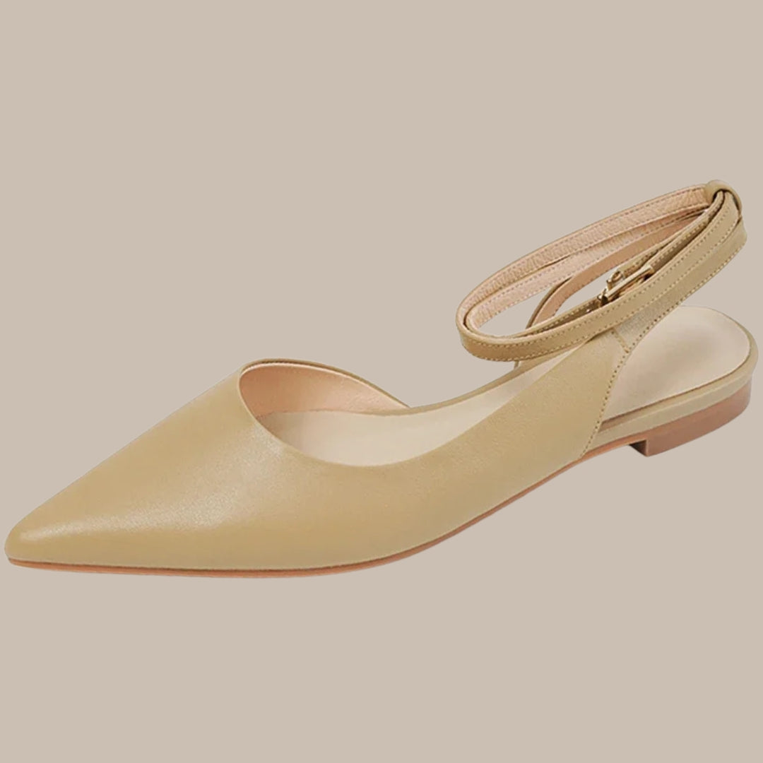 Apricot Beige Flat Shoes