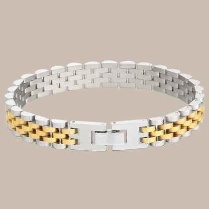 10mm Watchband-Style Stainless Steel Bracelet
