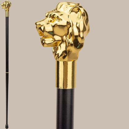 Gold Lion Head Cane