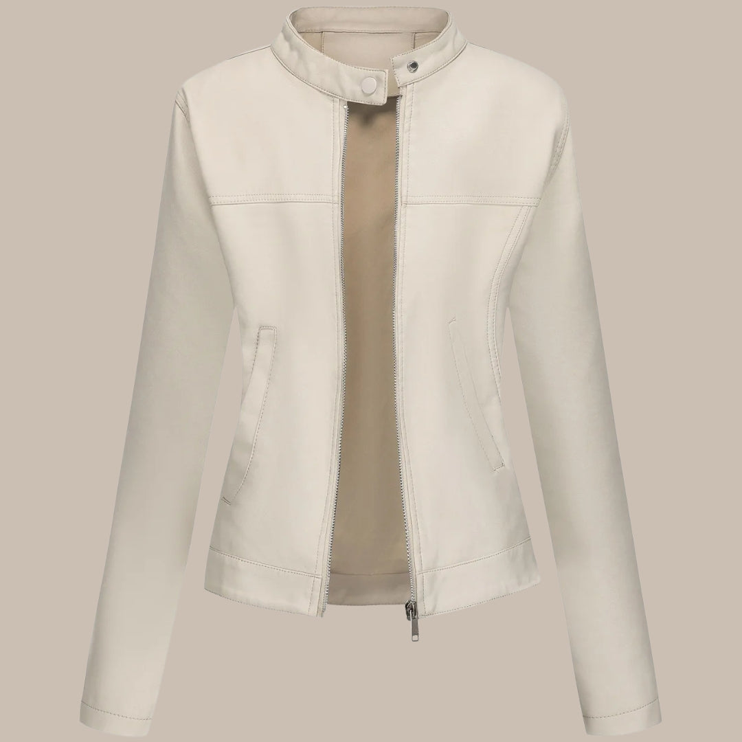 Women's Fitted Slim PU Jacket