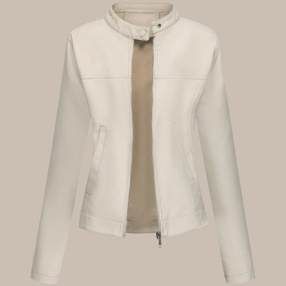 Women's Fitted Slim PU Jacket