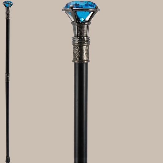 Silver Blue Diamond Cane