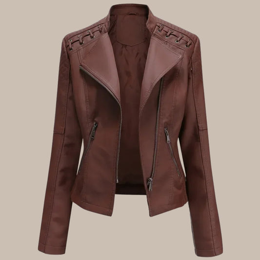 Women's Colorful Faux Leather Moto Jacket