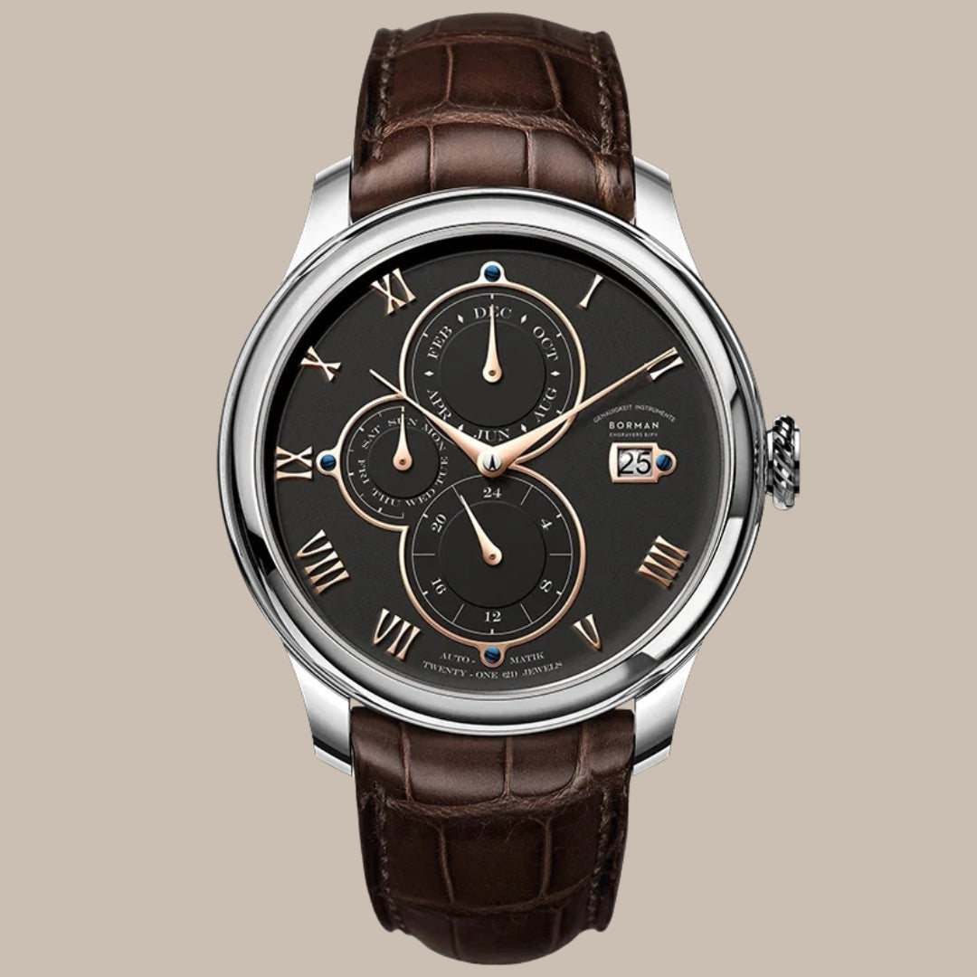 50M Waterproof Leather Watch