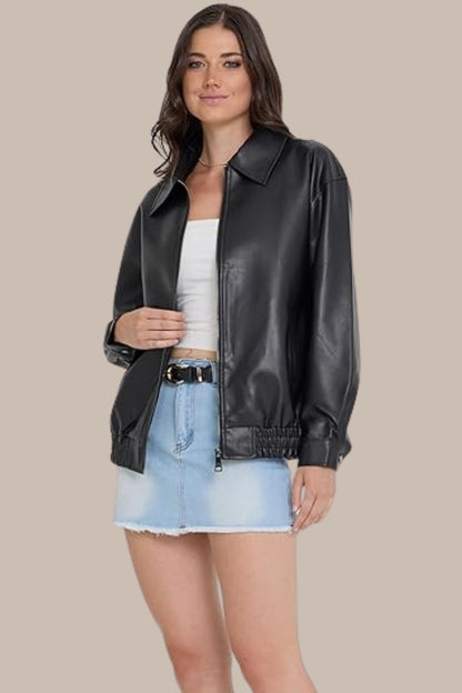 Leather Bomber Jacket
