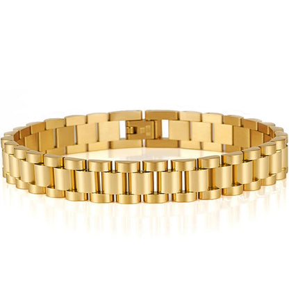 10mm Watchband-Style Stainless Steel Bracelet