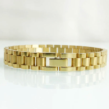 10mm Watchband-Style Stainless Steel Bracelet