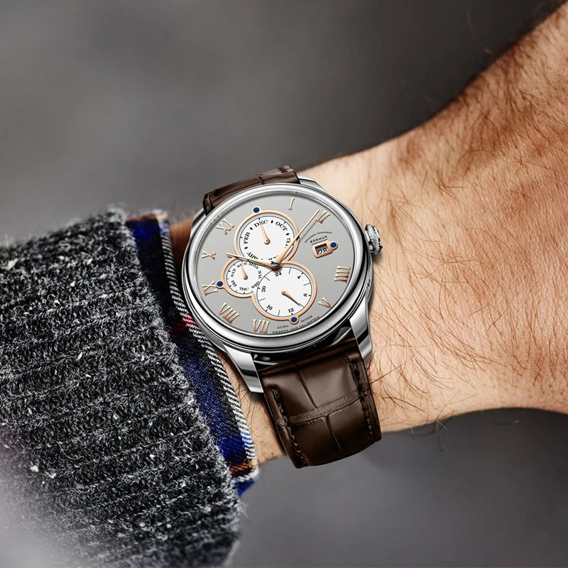 50M Waterproof Leather Watch