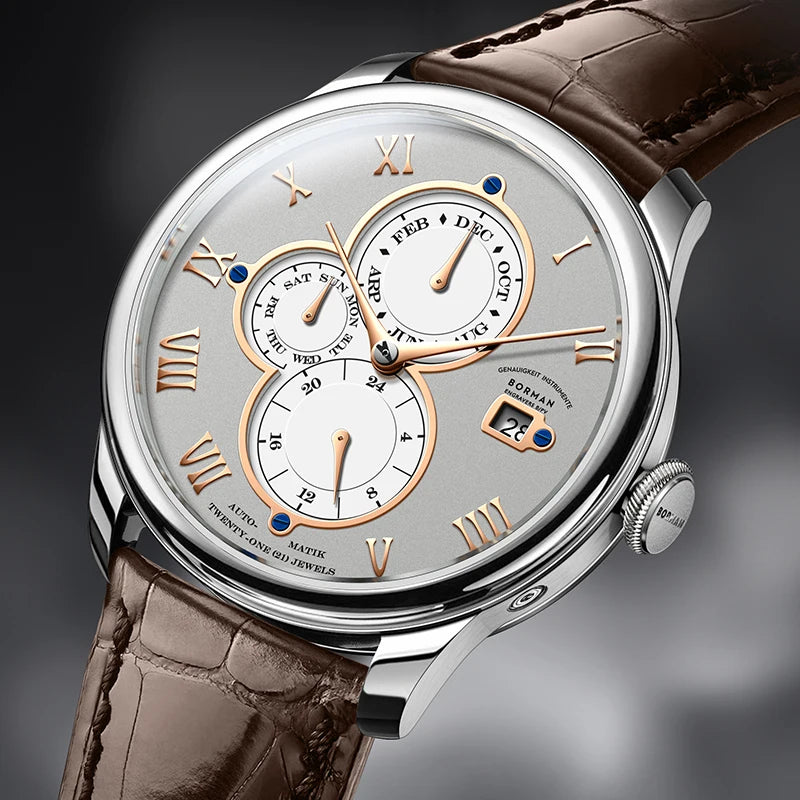 50M Waterproof Leather Watch