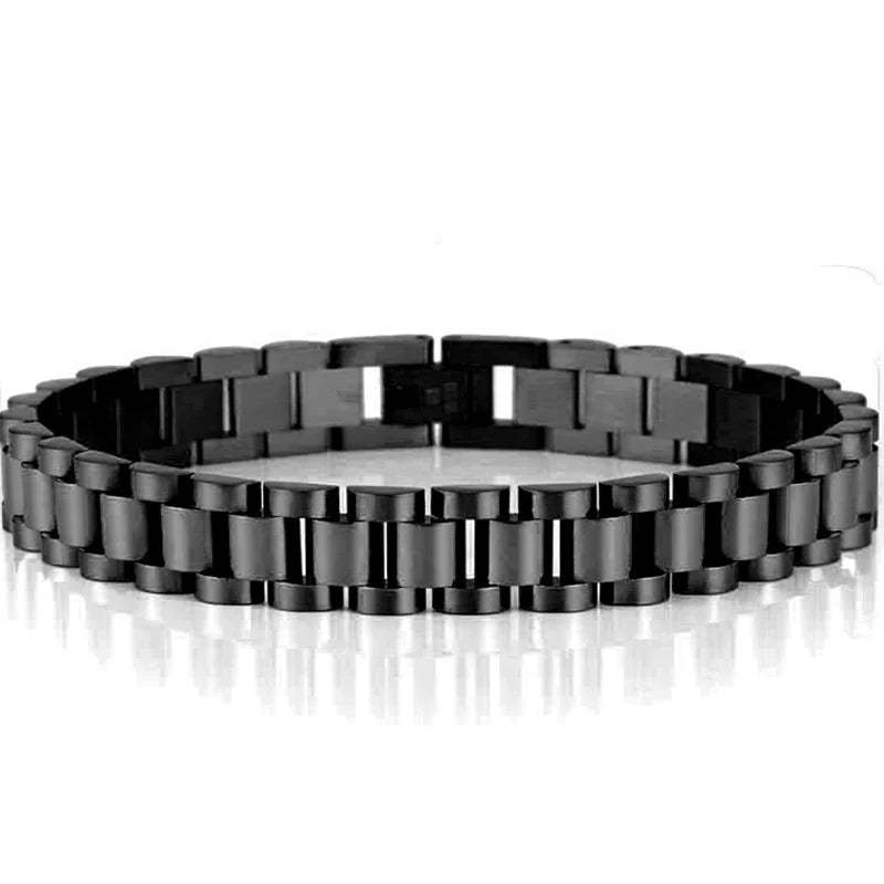 10mm Watchband-Style Stainless Steel Bracelet