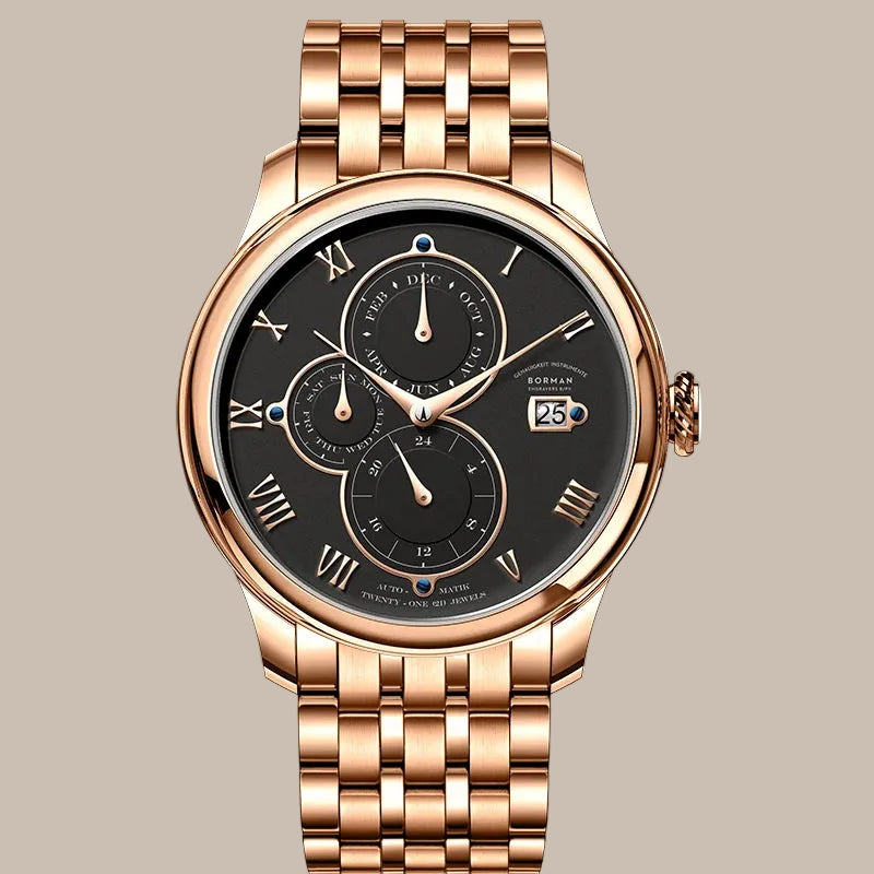 50M Waterproof Leather Watch