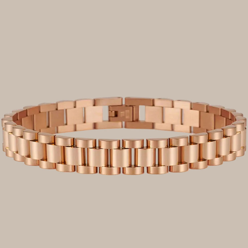 10mm Watchband-Style Stainless Steel Bracelet