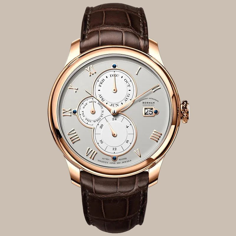 50M Waterproof Leather Watch