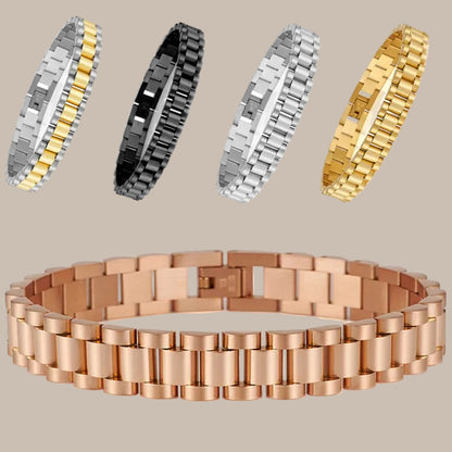 10mm Watchband-Style Stainless Steel Bracelet