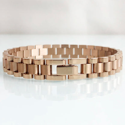 10mm Watchband-Style Stainless Steel Bracelet
