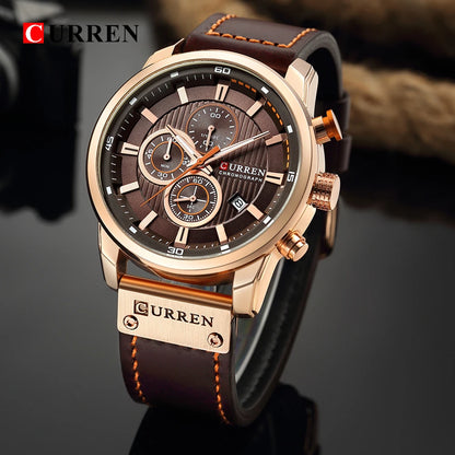 Men’s Leather Quartz Watch