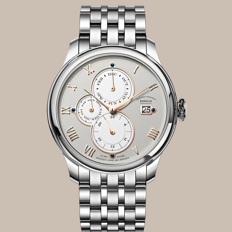 50M Waterproof Leather Watch