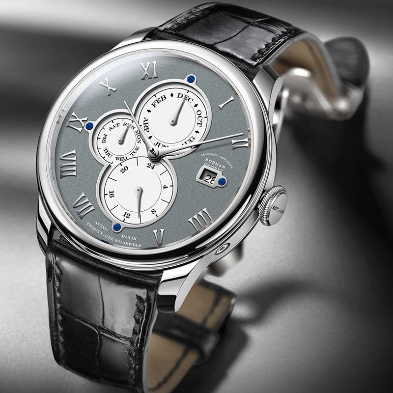 50M Waterproof Leather Watch