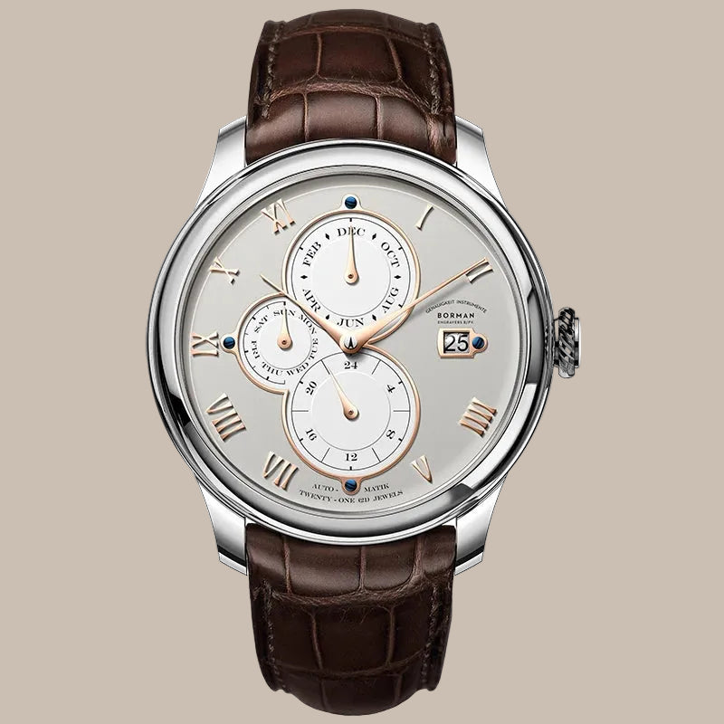 50M Waterproof Leather Watch