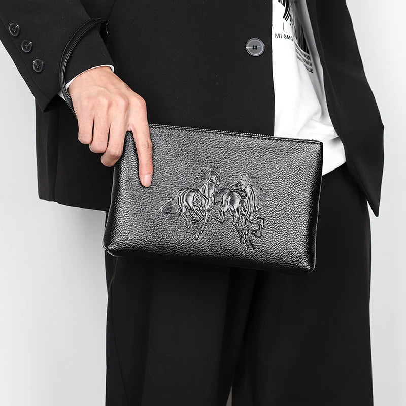 Horse Emboss Clutch Bag