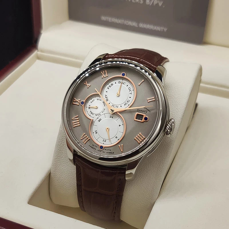 50M Waterproof Leather Watch