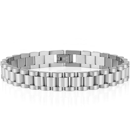 10mm Watchband-Style Stainless Steel Bracelet