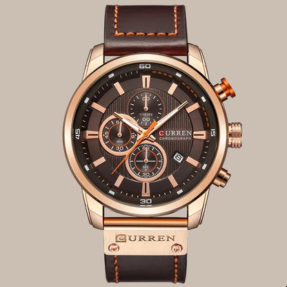 Men’s Leather Quartz Watch
