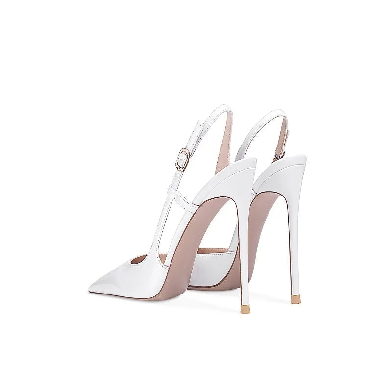 White Patent High Heels