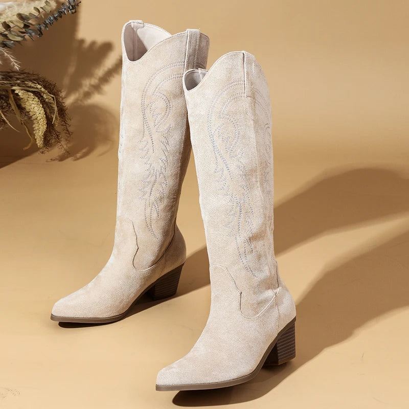 Embroidered Retro Booties