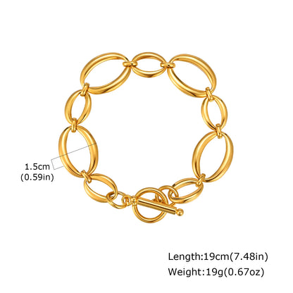 Gold-Tone Toggle Clasp Chain Bracelet