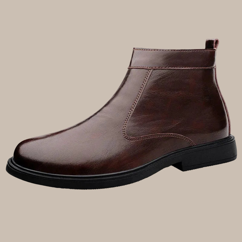 Men's Winter Plush Leather Boots